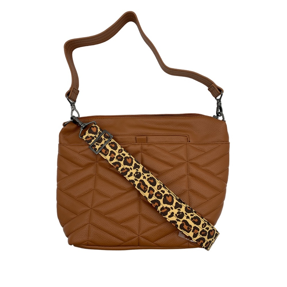 Lug VL quilted Crossbody Flare with Leopard Strap